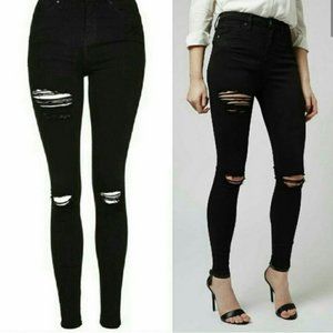 Topshop Jamie High Wast Distressed Jeans
